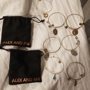 Set of 7 Alex and Ani bracelets